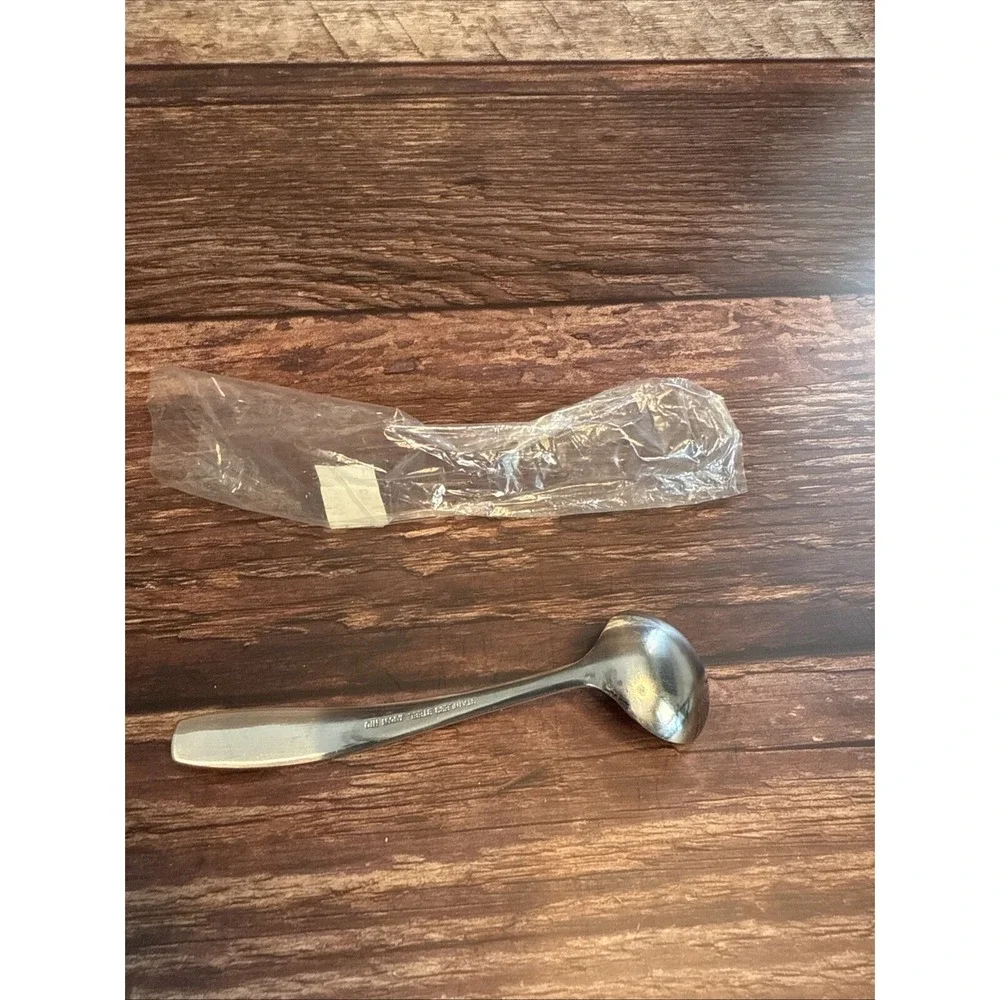 Silver Tone Sugar Spoon Stainless Steel Japan Vintage 4.5